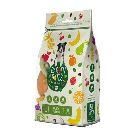 Garden Bites Fruity Friends Snack para perros L 3 uds Duvo