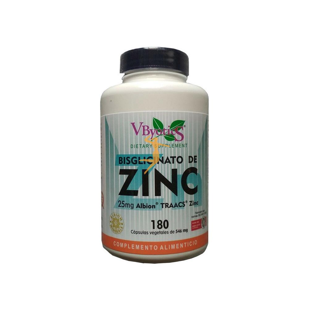 Bisglicinato de Zinc 25 mg Vbyotics 180 cap.