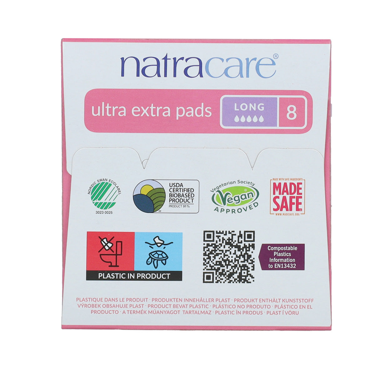 Compresa ultra extralarga con alas bio Natracare 8 Uds