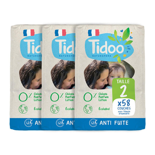 Pack Pañales T2 Mini (3/6 kg) Tidoo 174 Uds
