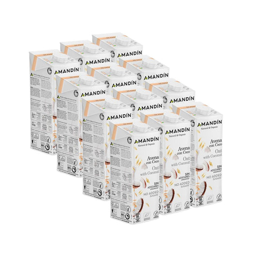 Pack 12 x Bebida de Avena con Coco Amandín 1 L