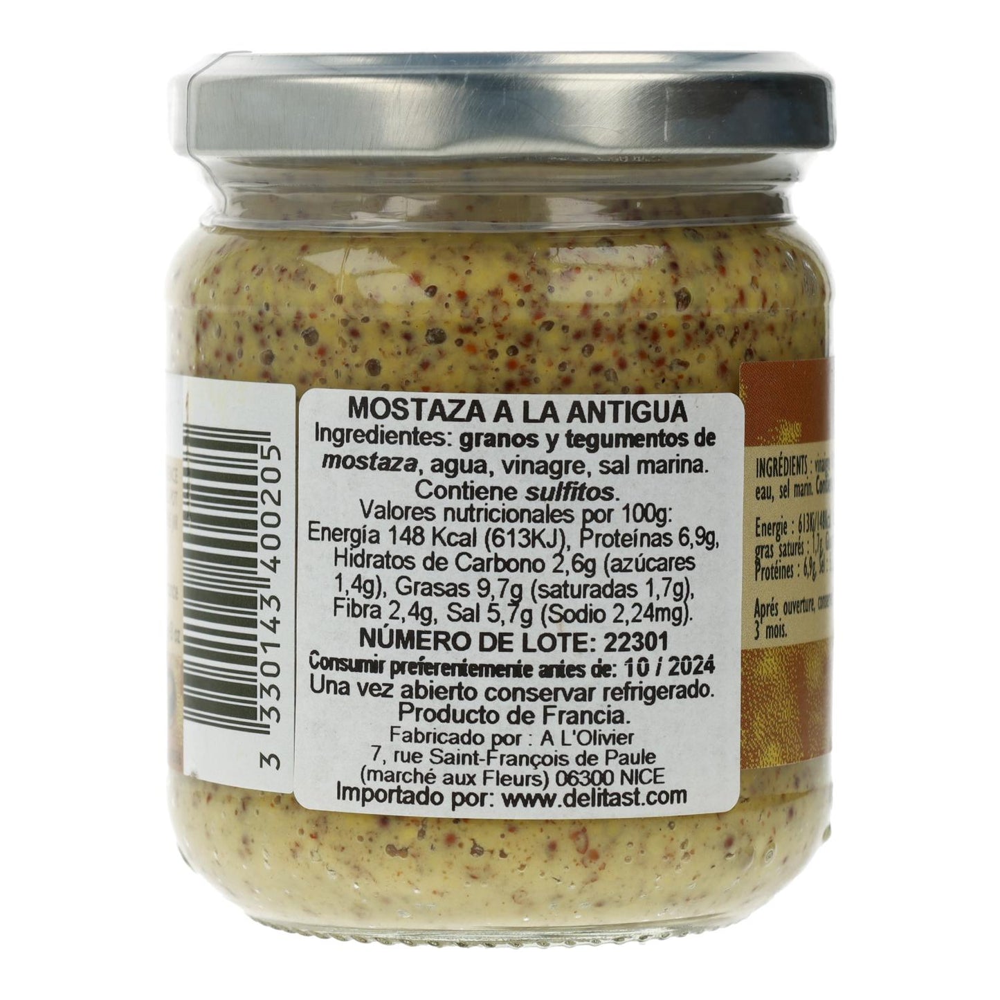 Mostaza a la Antigua A Lolivier 200 g