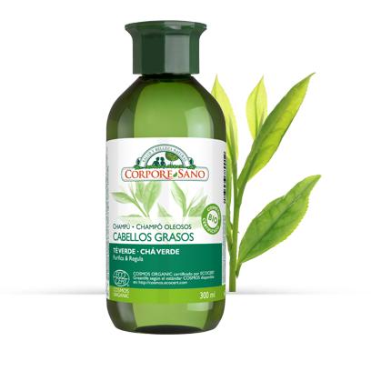 Champú Ecocert Cabellos Grasos con Té Verde Sano 300 ml
