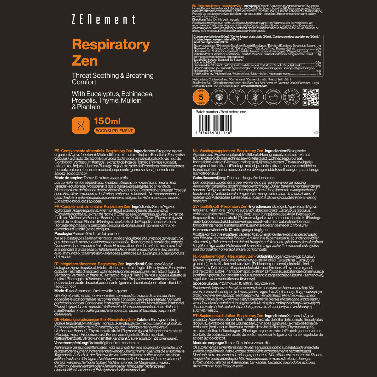 RespiratoryZen Zenement 150 ml