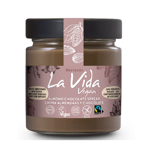 Crema de Almendras Choco con menos azúcar Vegana La Vida Vegan 200 g