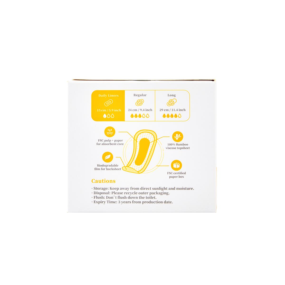 Salvaslips fibra de bambú biodegradable Ecoboom 30 uds