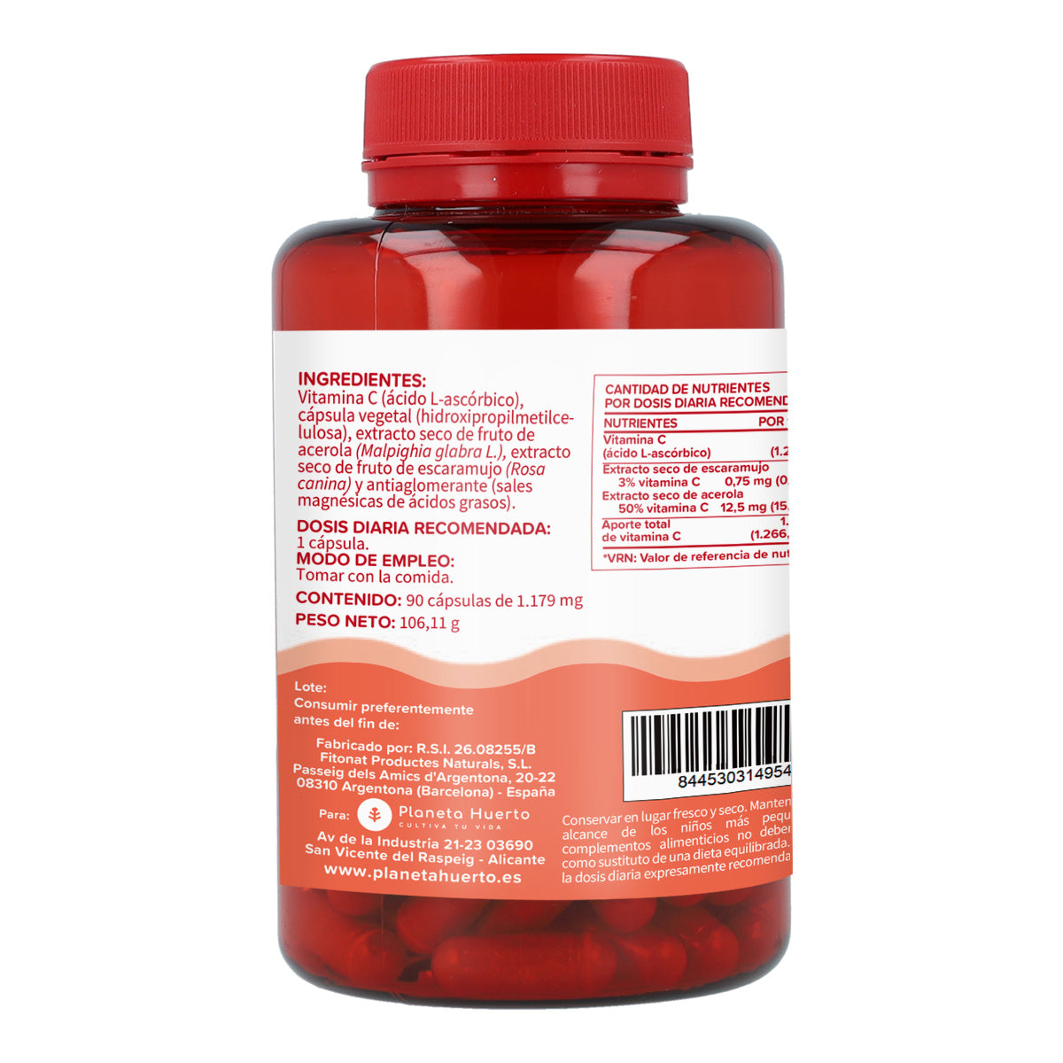 Vitamina C 1000 mg Planeta Huerto 90 cápsulas vegetales