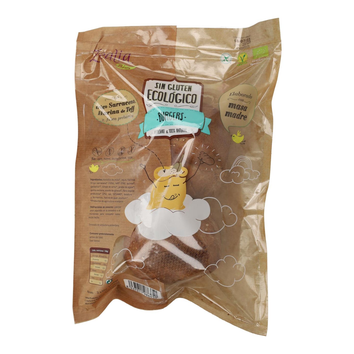 Pan para Hamburguesas BIO Sin Gluten Zealia 180 gr