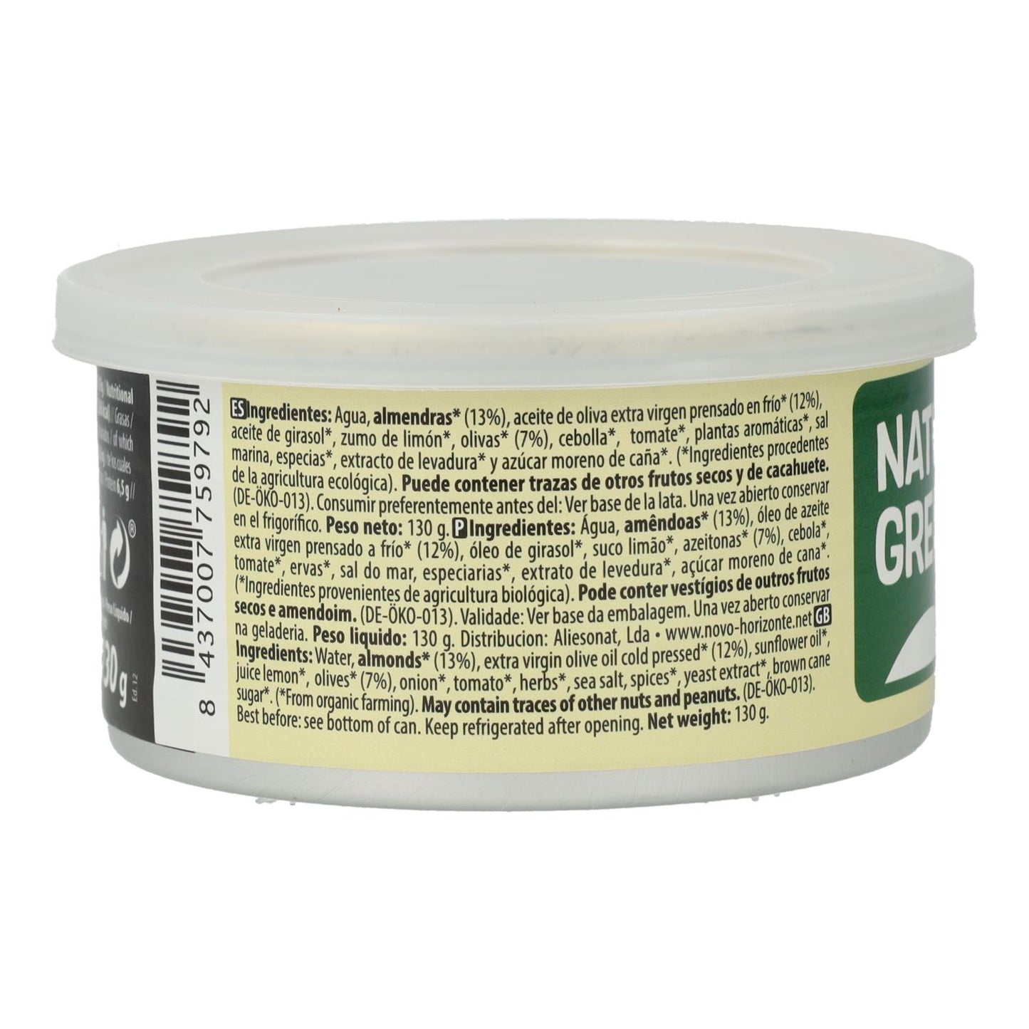 Paté Almendra y Oliva Naturgreen 130 g