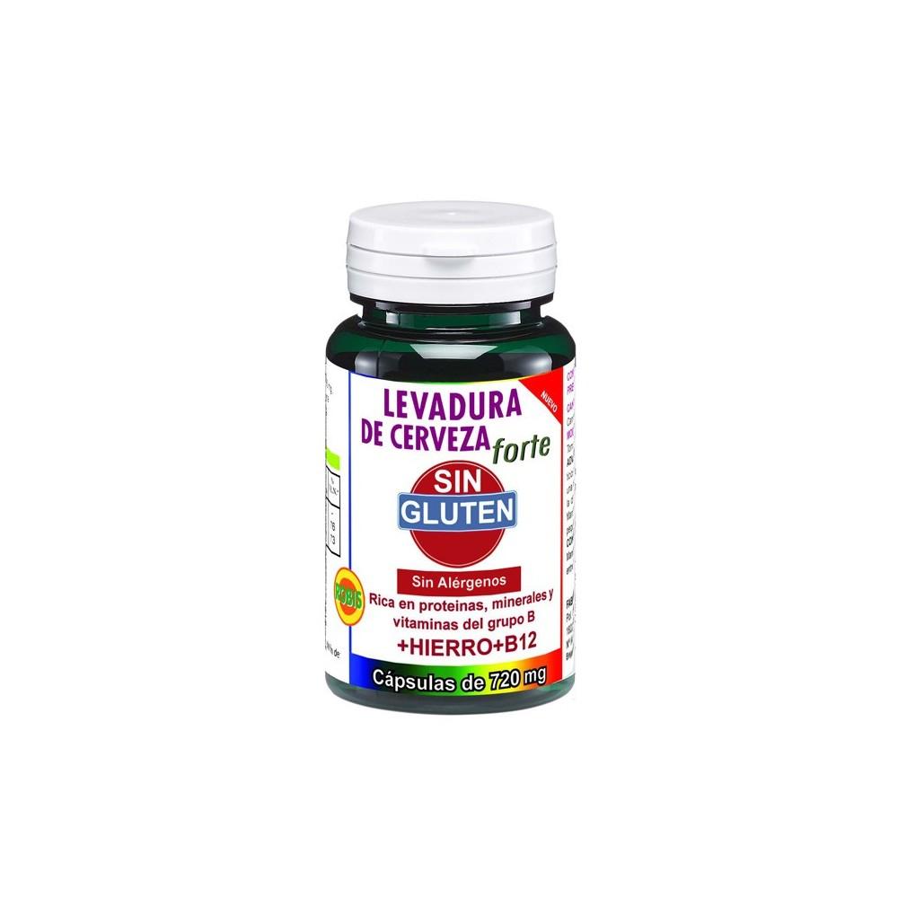 Levadura de cerveza forte sin gluten Robis, 45 cápsulas