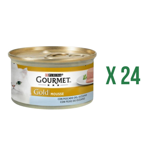 Pack 24 x GOURMET GOLD Mousse Comida húmeda Pescado del Oceano 85 g