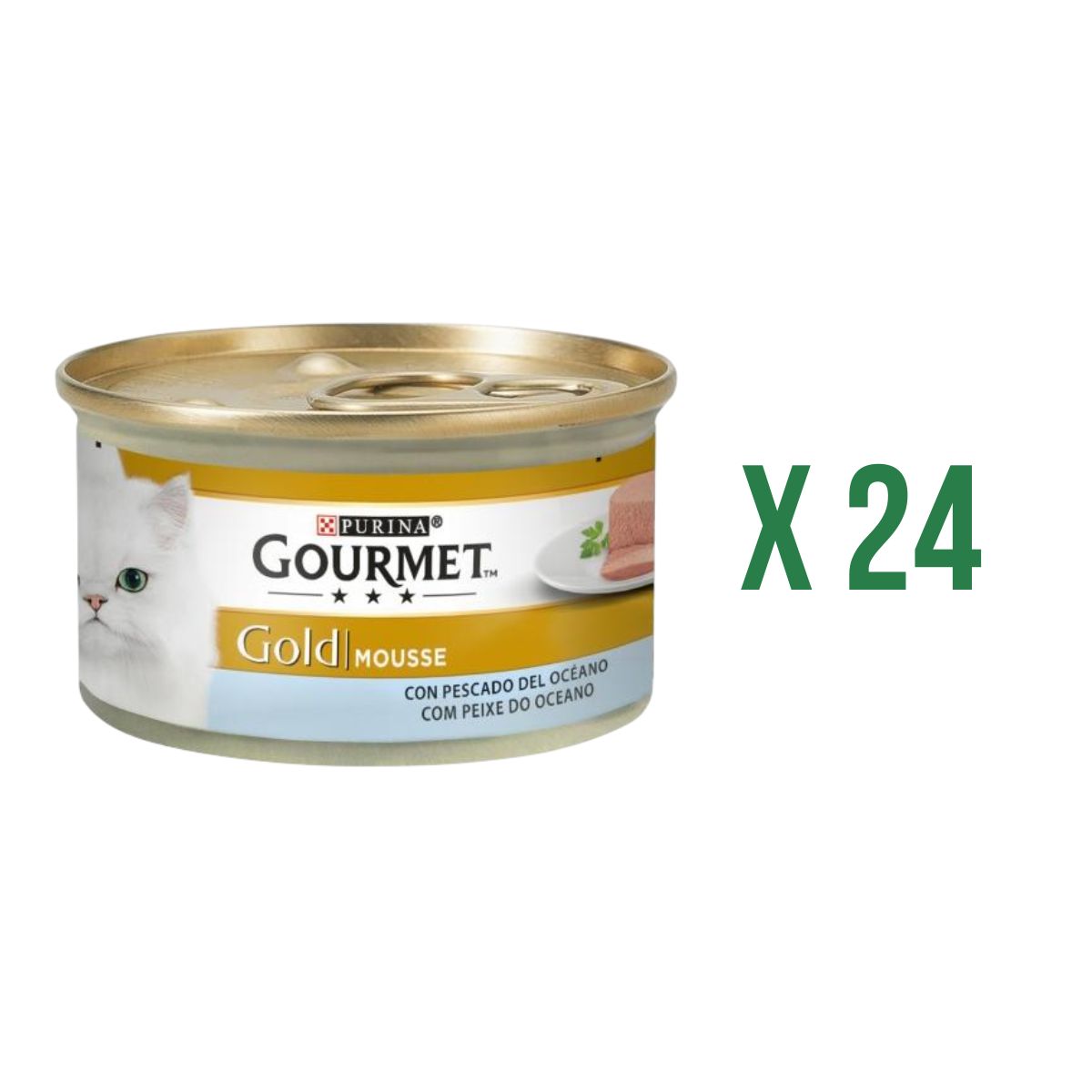 Pack 24 x GOURMET GOLD Mousse Comida húmeda Pescado del Oceano 85 g