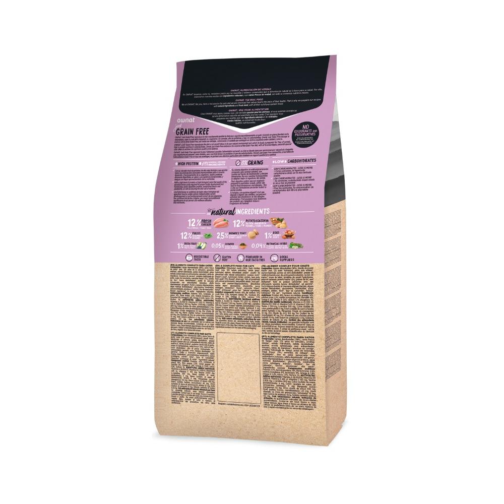 Pienso Just Grain Free para Gatos esterilizados Ownat 3 kg