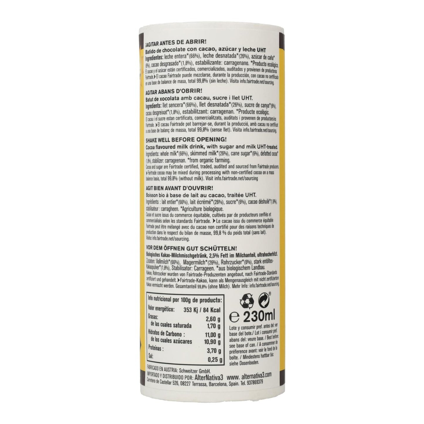 Batido de chocolate  Bio Alternativa3 230ml