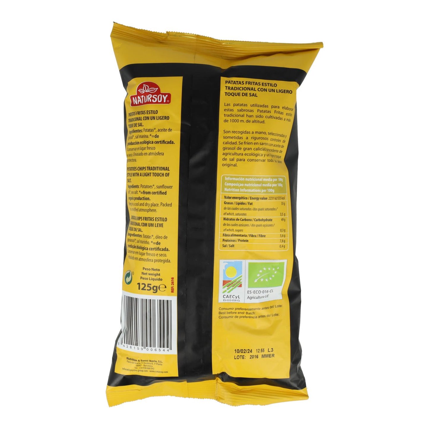 Patatas fritas con piel ECO, . Natursoy