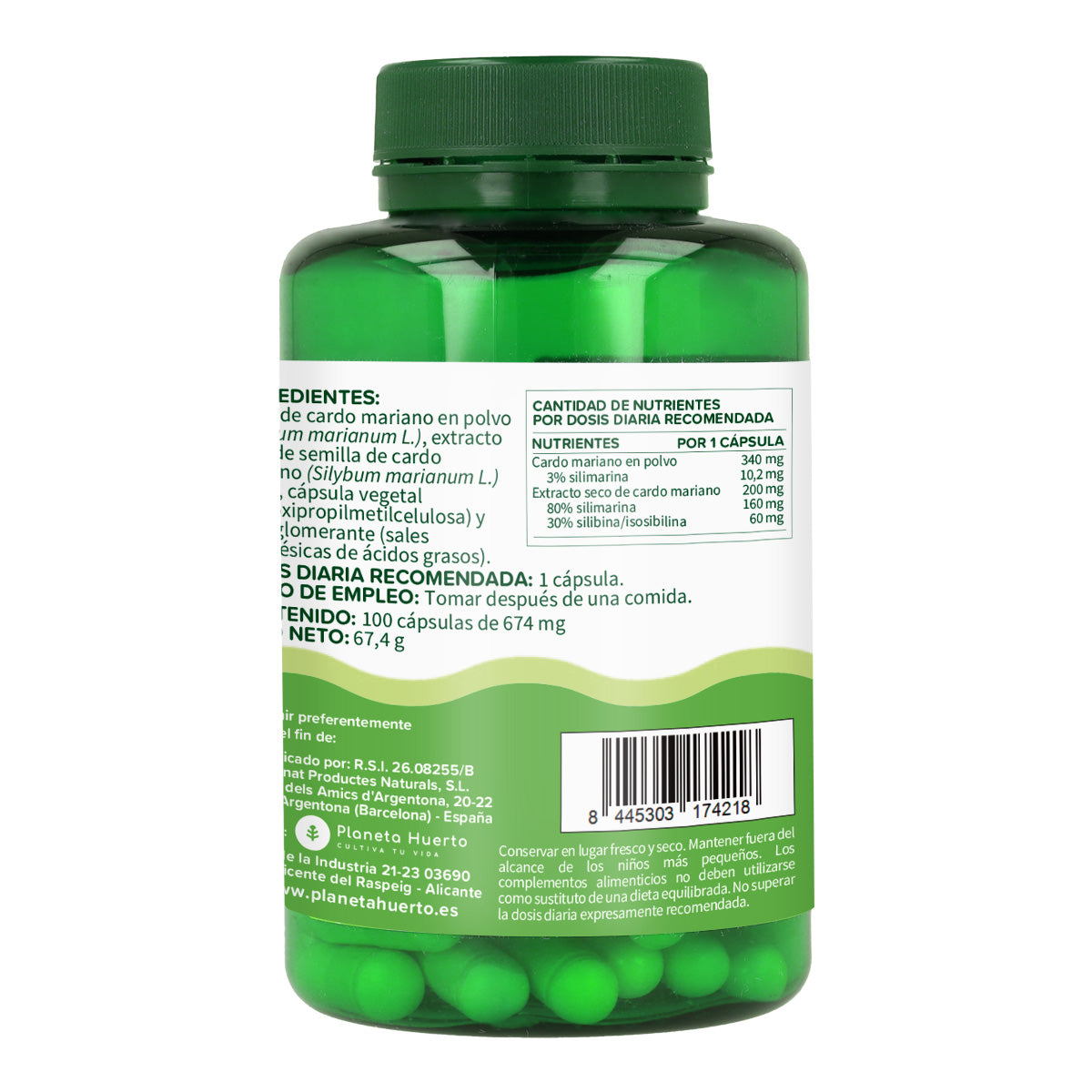 Cardo Mariano Planeta Huerto 100 cápsulas
