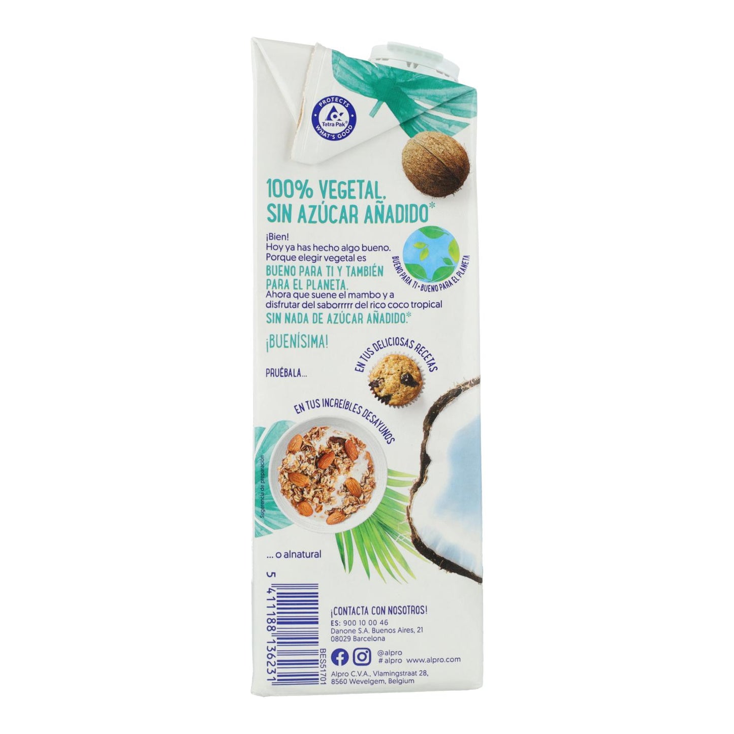 Pack 8 uds Bebida de Coco Alpro 1 Litro