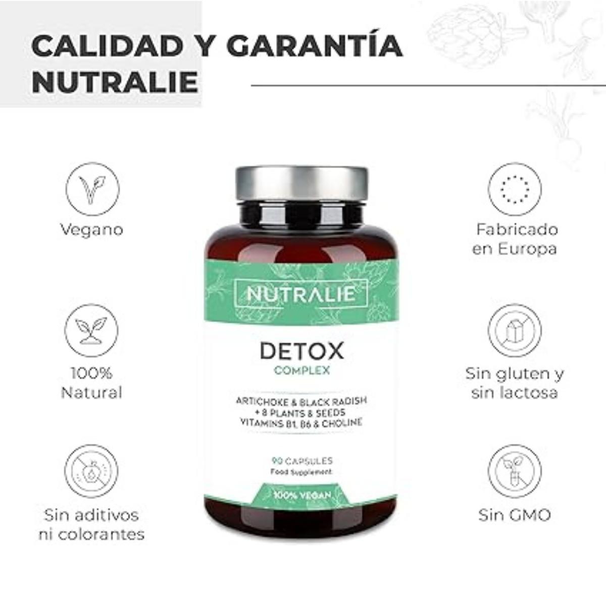 Nutralie Detox complex con vitaminas B1 + B6 y colina 90 capsulas