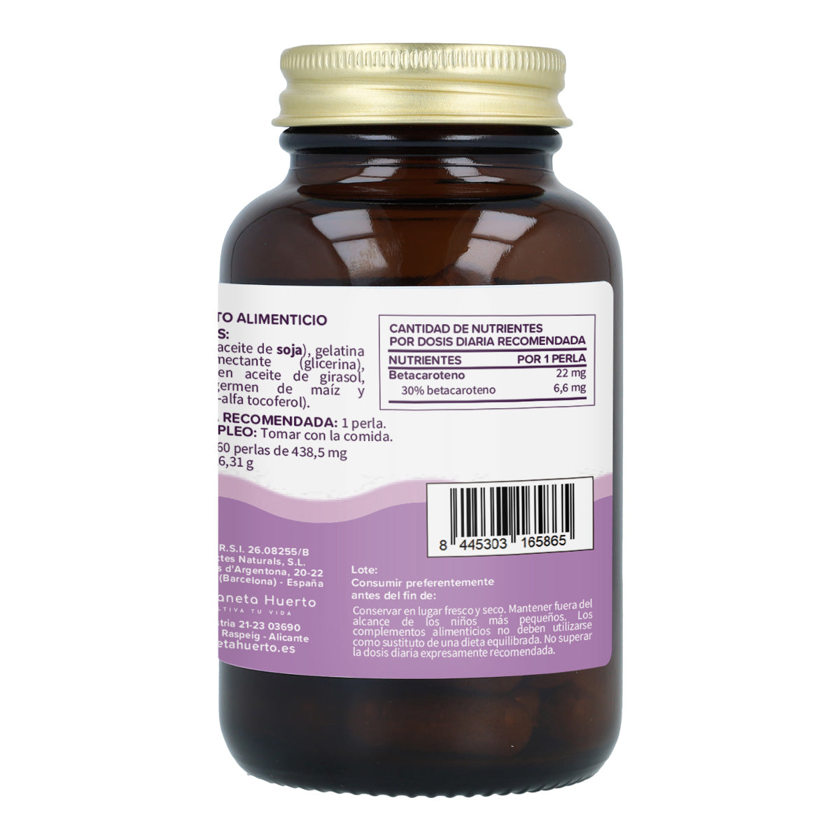Sun bronze betacaroteno Planeta Huerto 60 perlas