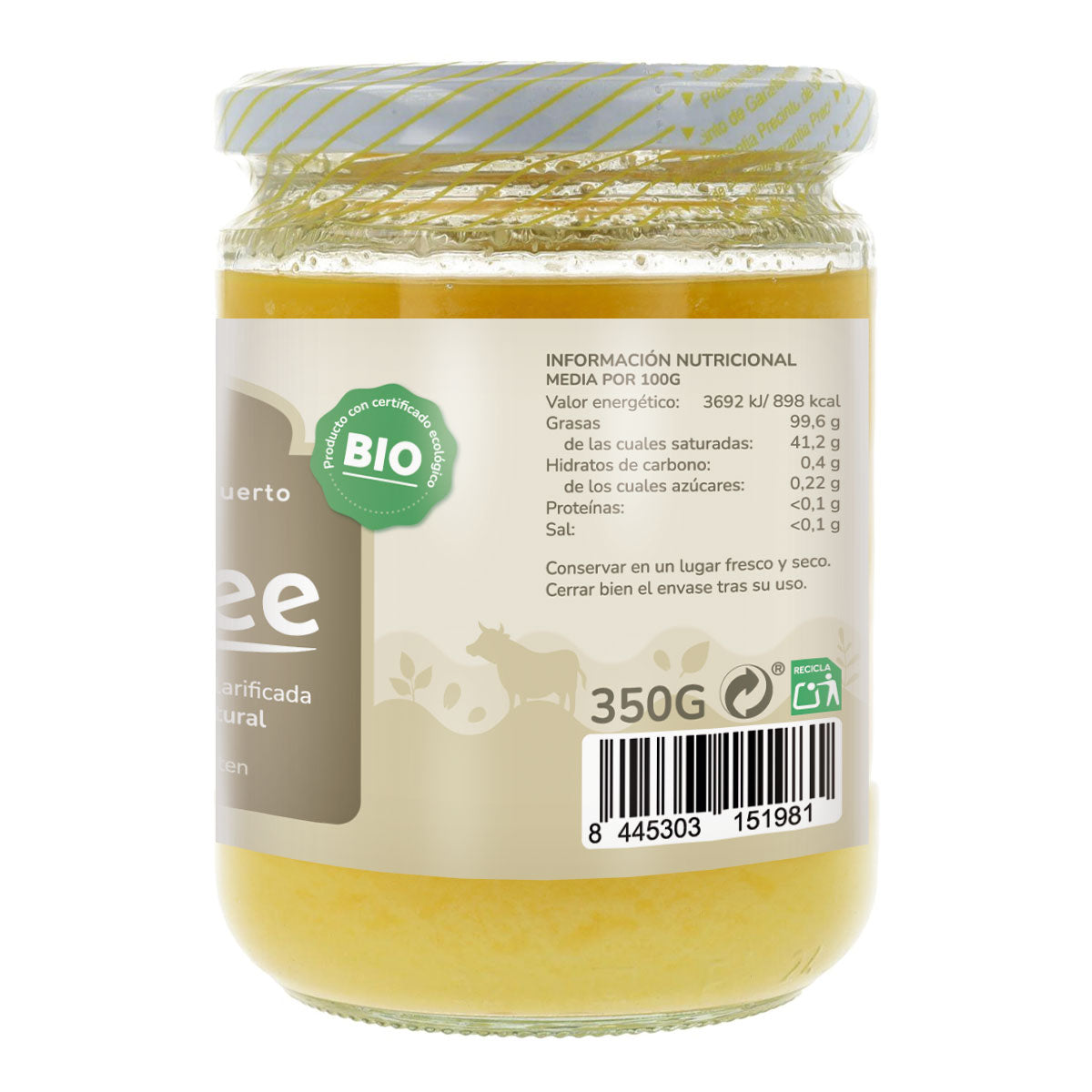 Ghee mantequilla clarificada ECO Planeta Huerto 850 g