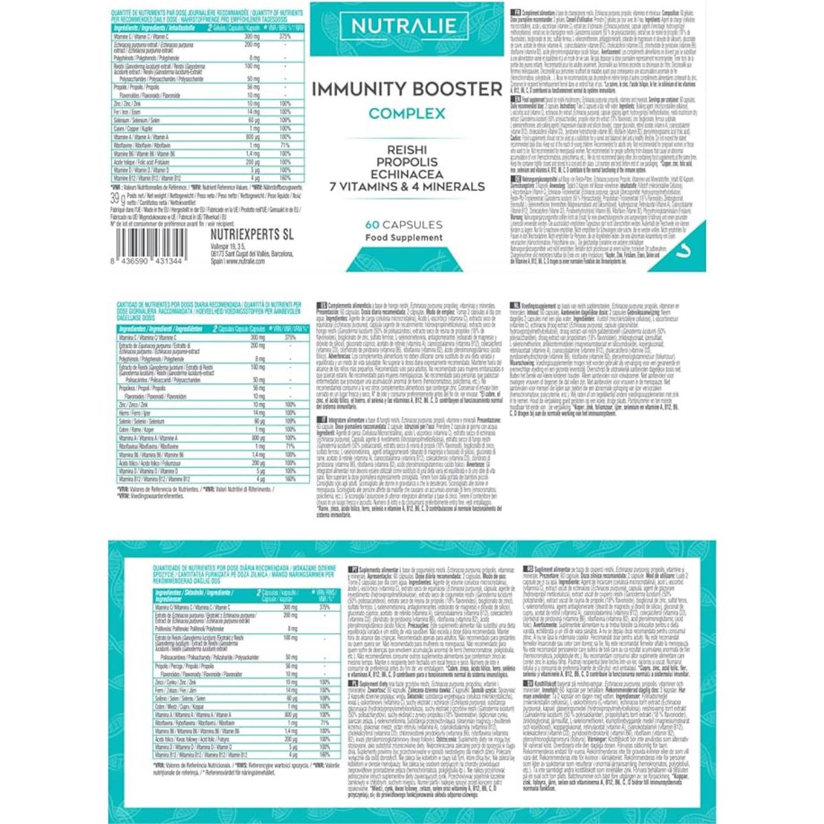 Nutralie Defensas Inmunitarias con Reishi + Propóleo + Equinacea 60 cápsulas