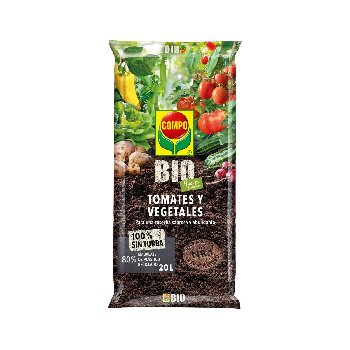 Compo Bio Sustrato Tomates y vegetales 20 L