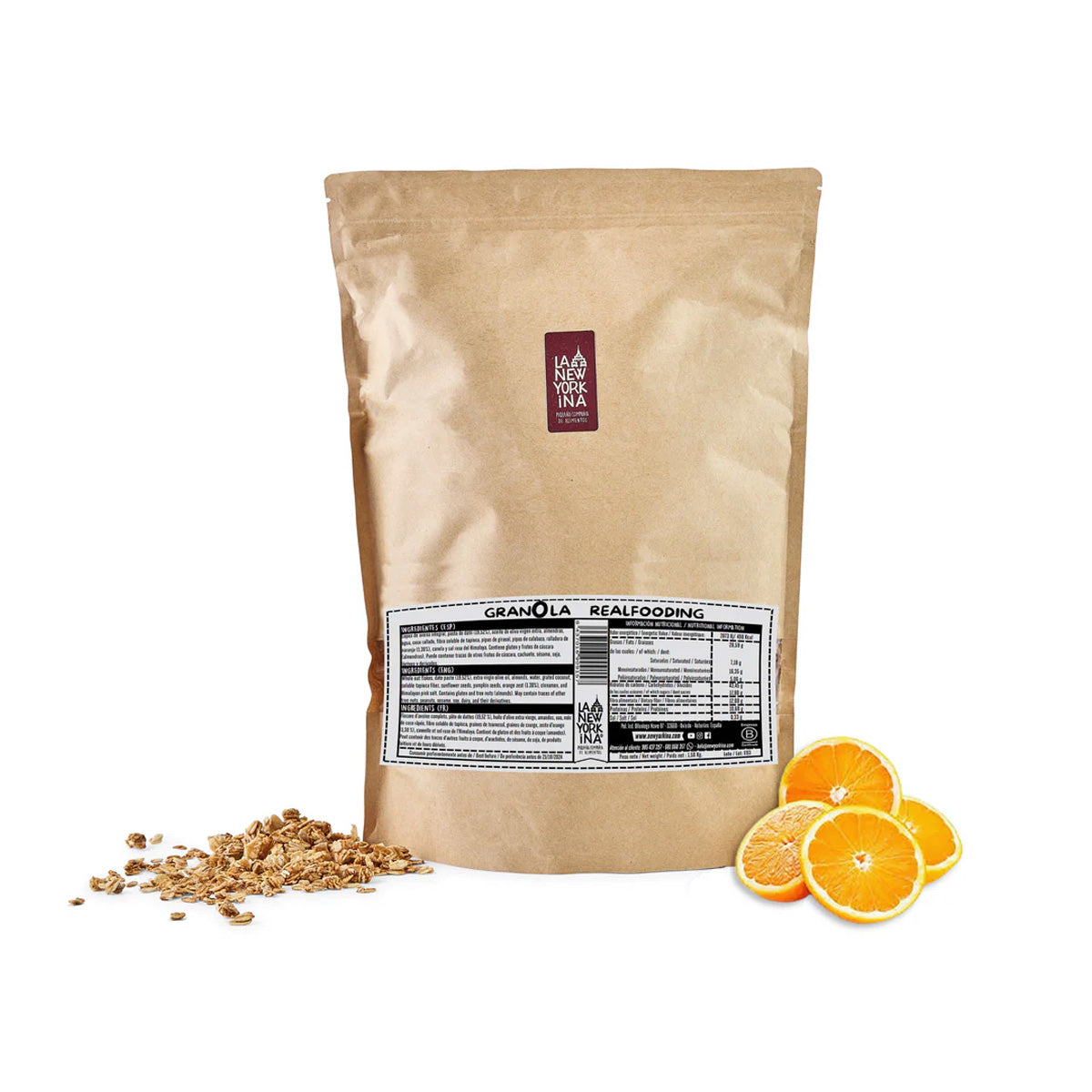 Granolas con ralladura de naranja y dátil envase Realfooding 1,5 Kg