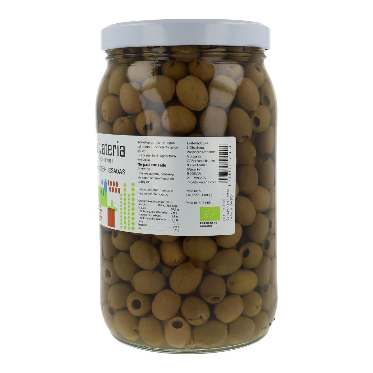 Aceitunas Deshuesadas Olivateria 1,1Kg Bio (Granel)