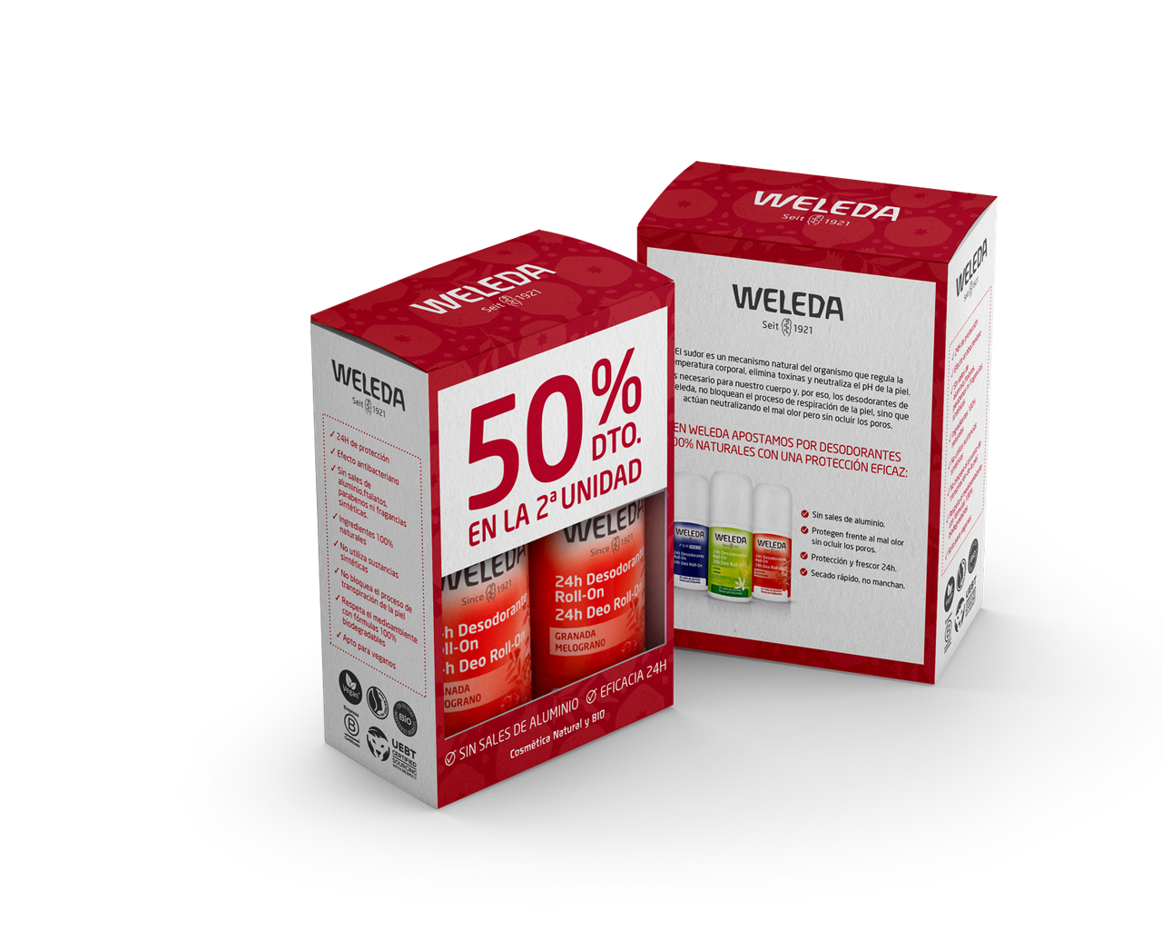 Duplo Desodorante Roll-on Granada 50ml Weleda