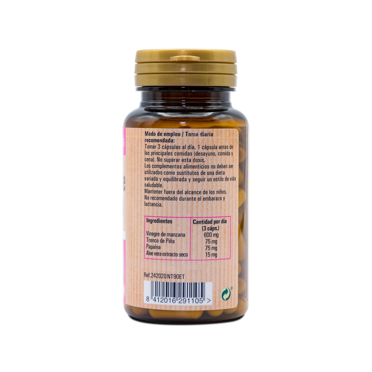 Vinagre de manzana, 90 cáp. NaturTierra