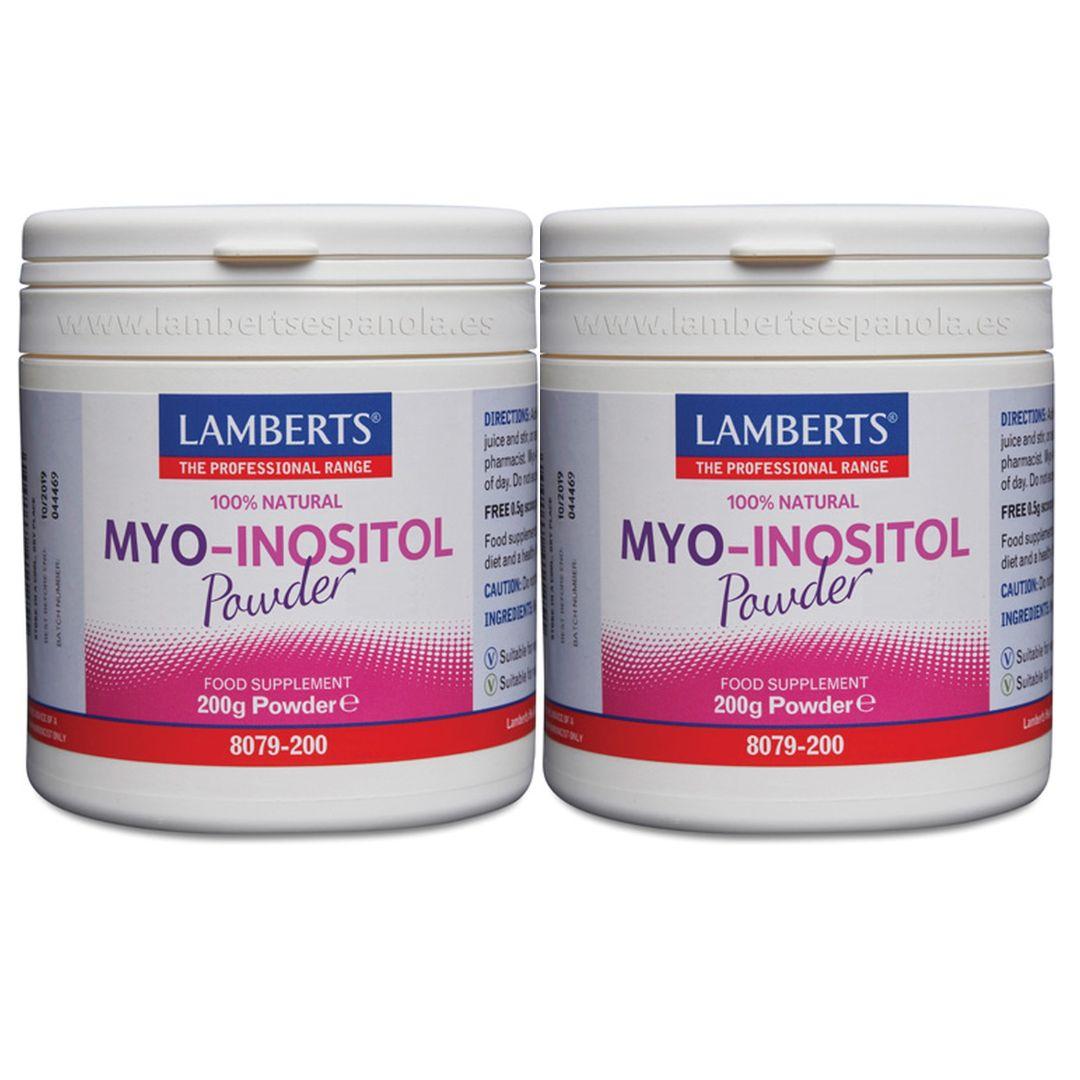 Pack de 2 MYO Inositol en polvo  Lamberts 200 g
