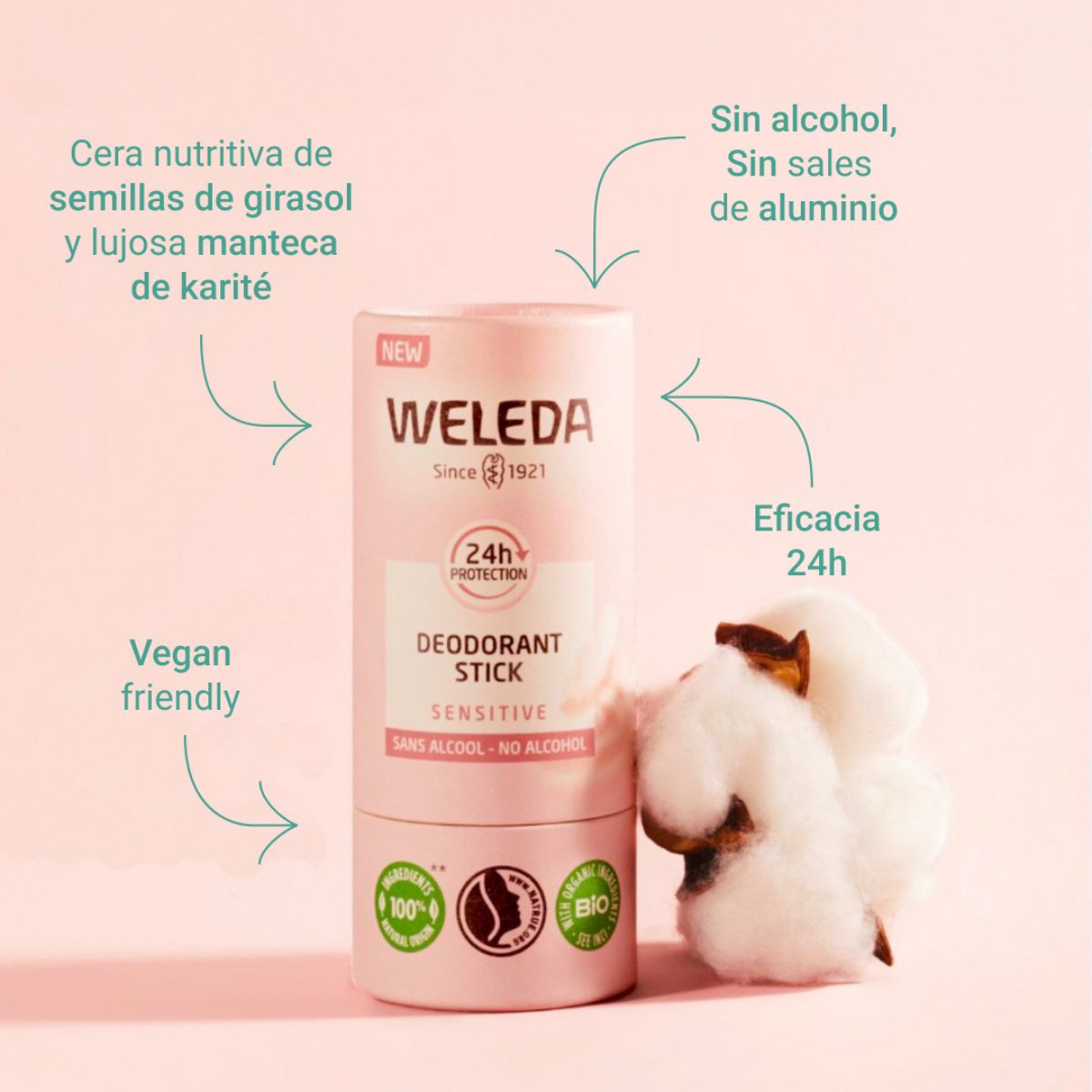 WELEDA Desodorante Stick Piel Sensible 50 g