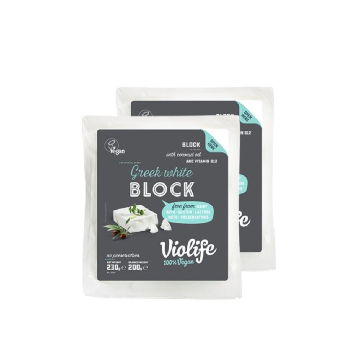 Pack 2 x Queso Bloque Estilo Griego, 230 g. Violife