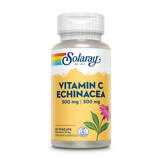 Vitamina C (500 mg) & Echinacea (300 mg) Solaray 60 Vegcaps