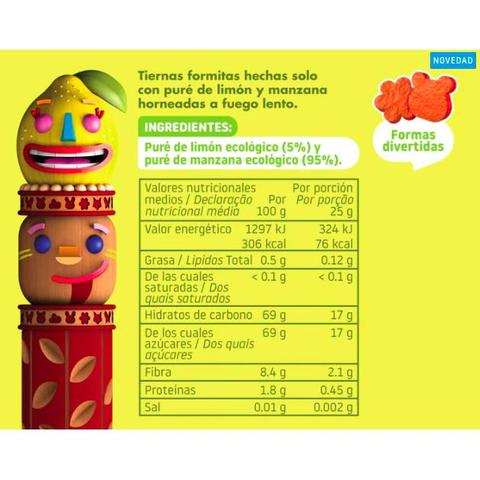 Pack 2x Snack de manzana y limón Eco 25g, Triboo