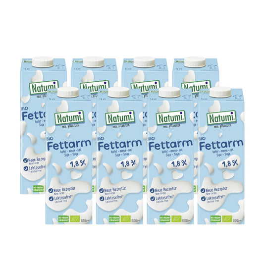 Pack 8 uds Bebida Vegetal de Avena y Soja Fettarm BIO Natumi 1 L
