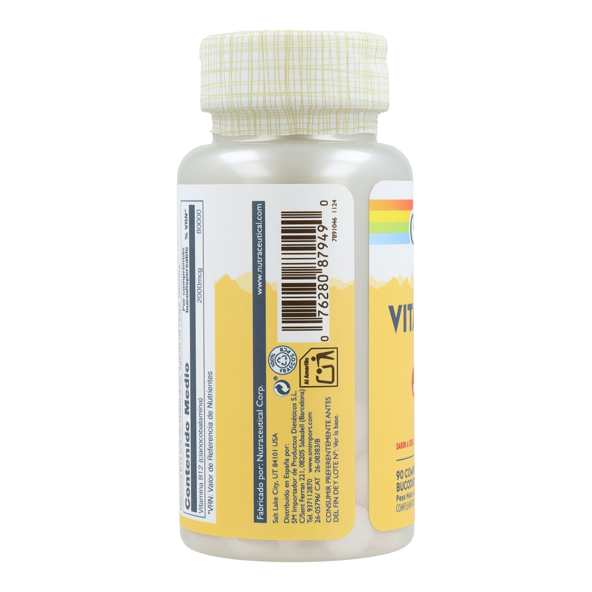 Vitamina B12 2000 Mcg Sublingulal Solaray 90 comprimidos