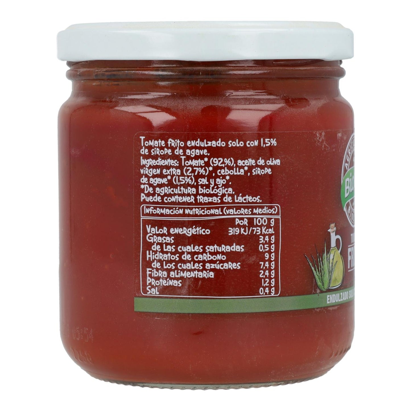 Tomate Frito Casero Bio endulzado con Ágave Biocop 350 g