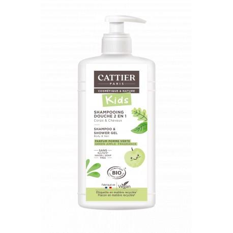 Champu y gel de ducha manzana verde Cattier 500ml