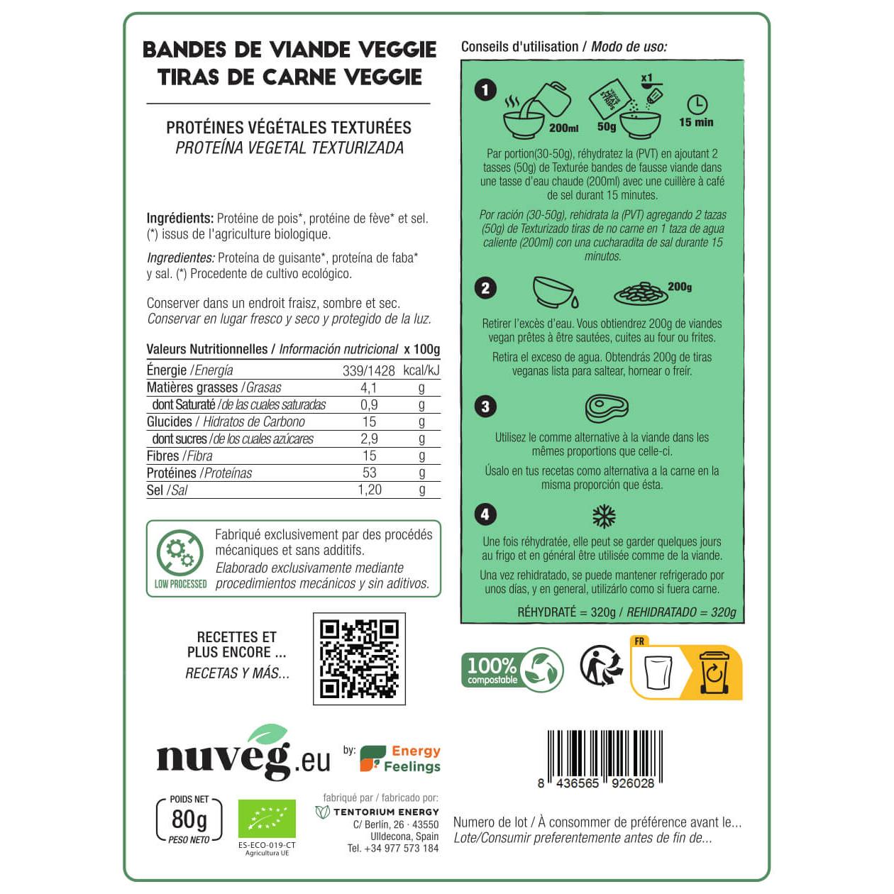 Vegan meat stripes Nuveg 80 g