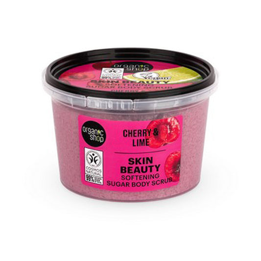 SKIN BEAUTY Exfoliante corporal de azúcar, cereza y lima, Organic Shop, 250 gr