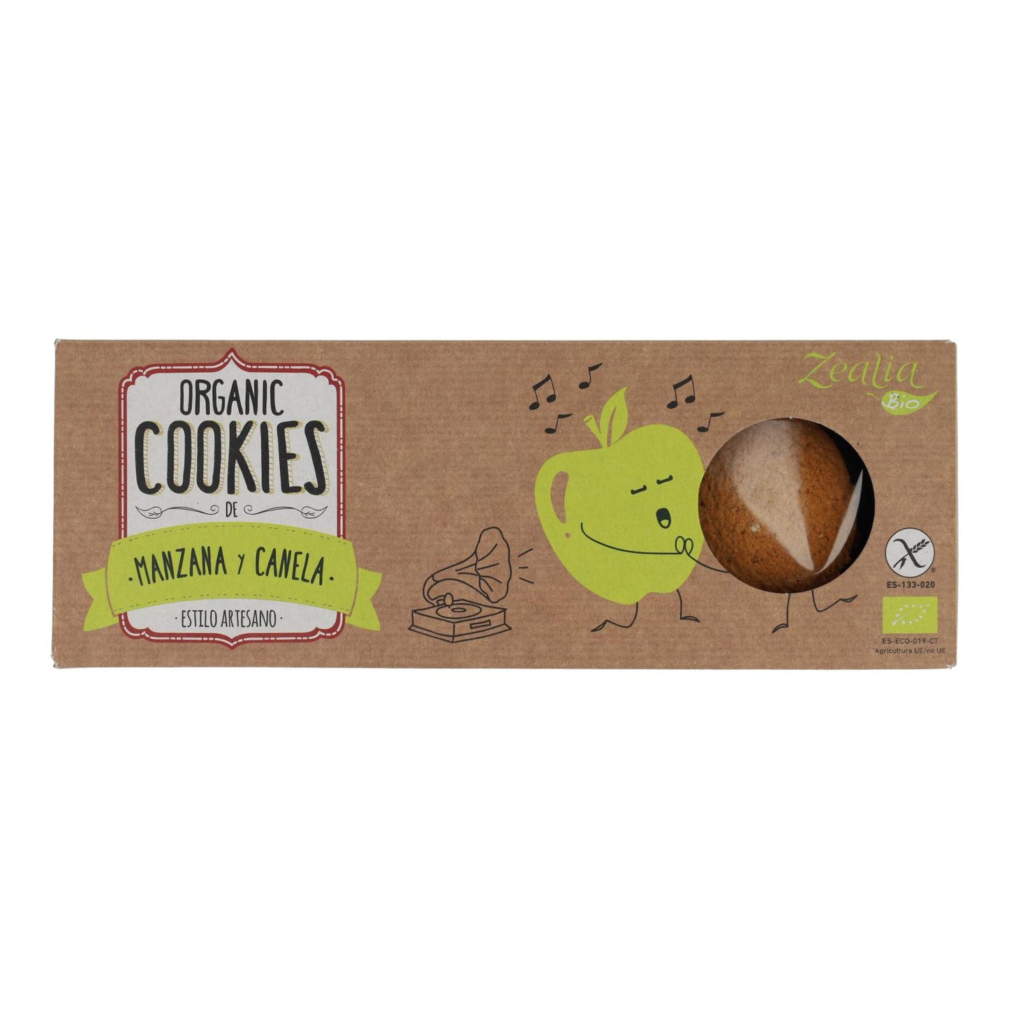 Cookies de Manzana y Canela BIO Sin Gluten Zealia, 135 g