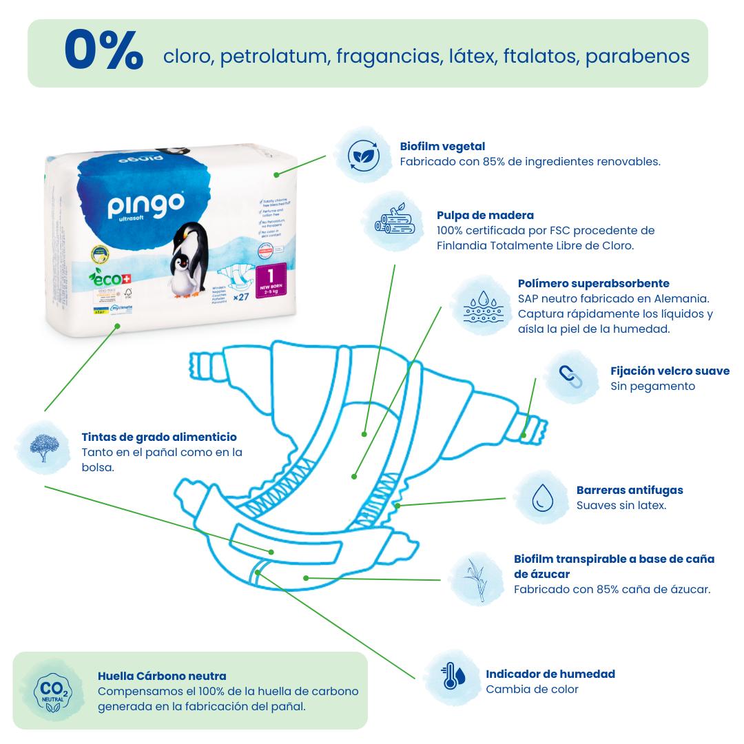 Pañales T1 (recién nacido) Pingo 27 Uds