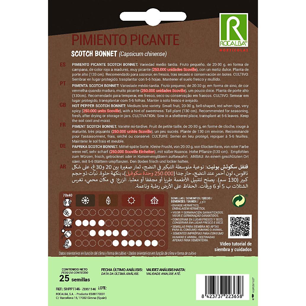 Semillas Pimiento Picante Scotch Bonnet Rocalba