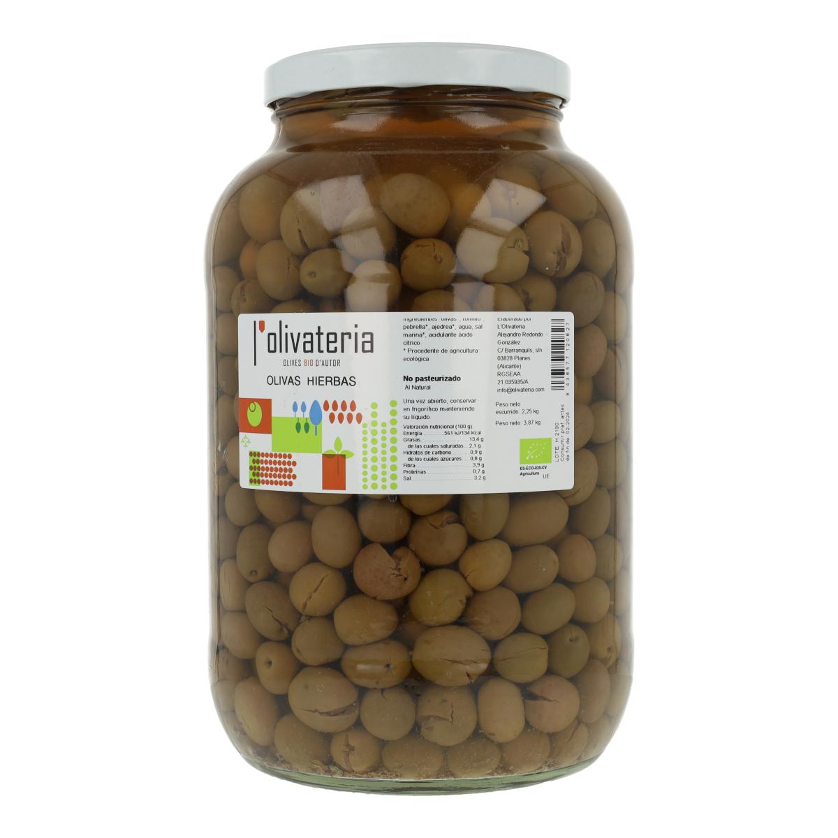 Aceitunas Con Hierbas Olivateria 2.25Kg (Granel) Bio