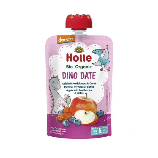 DINO DATE - Manzana, Arándano y Dátil (desde el 6º mes) Eco/Dem Holle 100g
