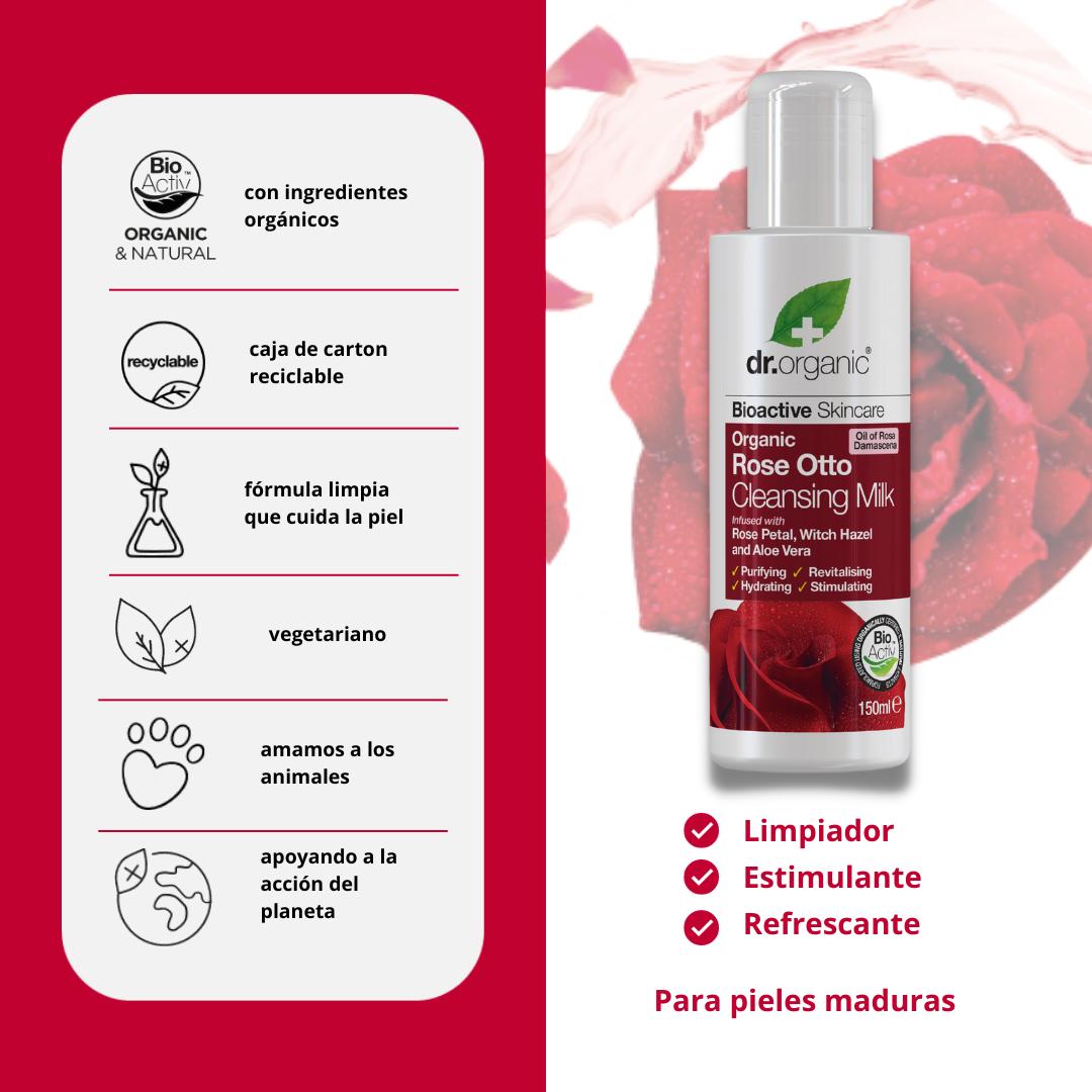 Leche limpiadora Rose Otto 150 ml Dr Organic