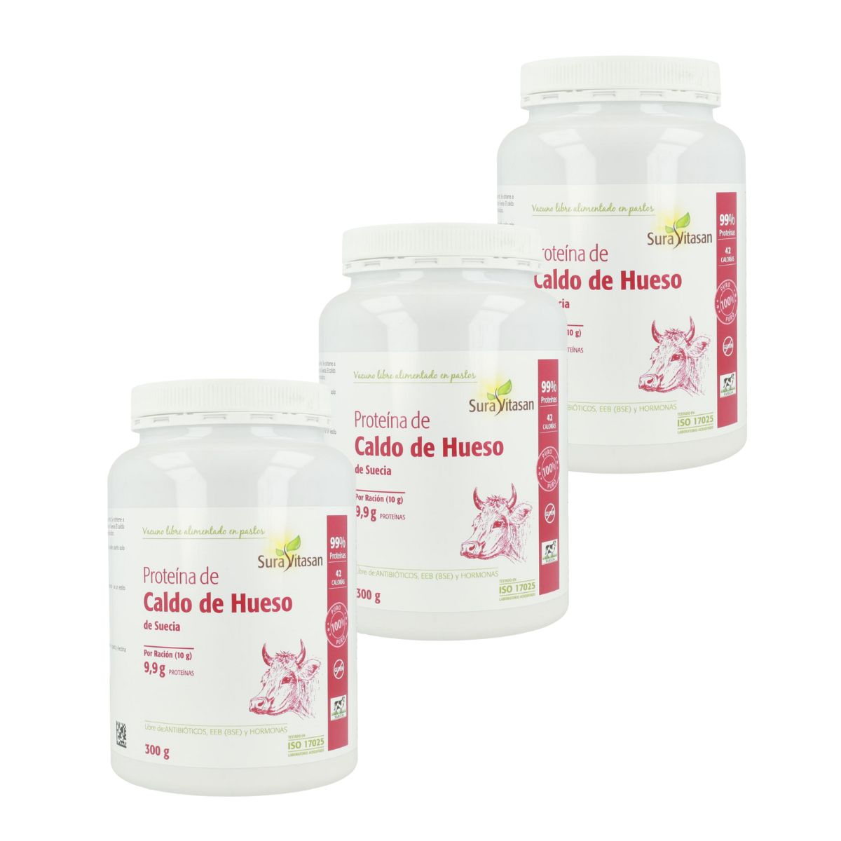 Pack 3 x Proteína de caldo de hueso 300 g Sura Vitasan