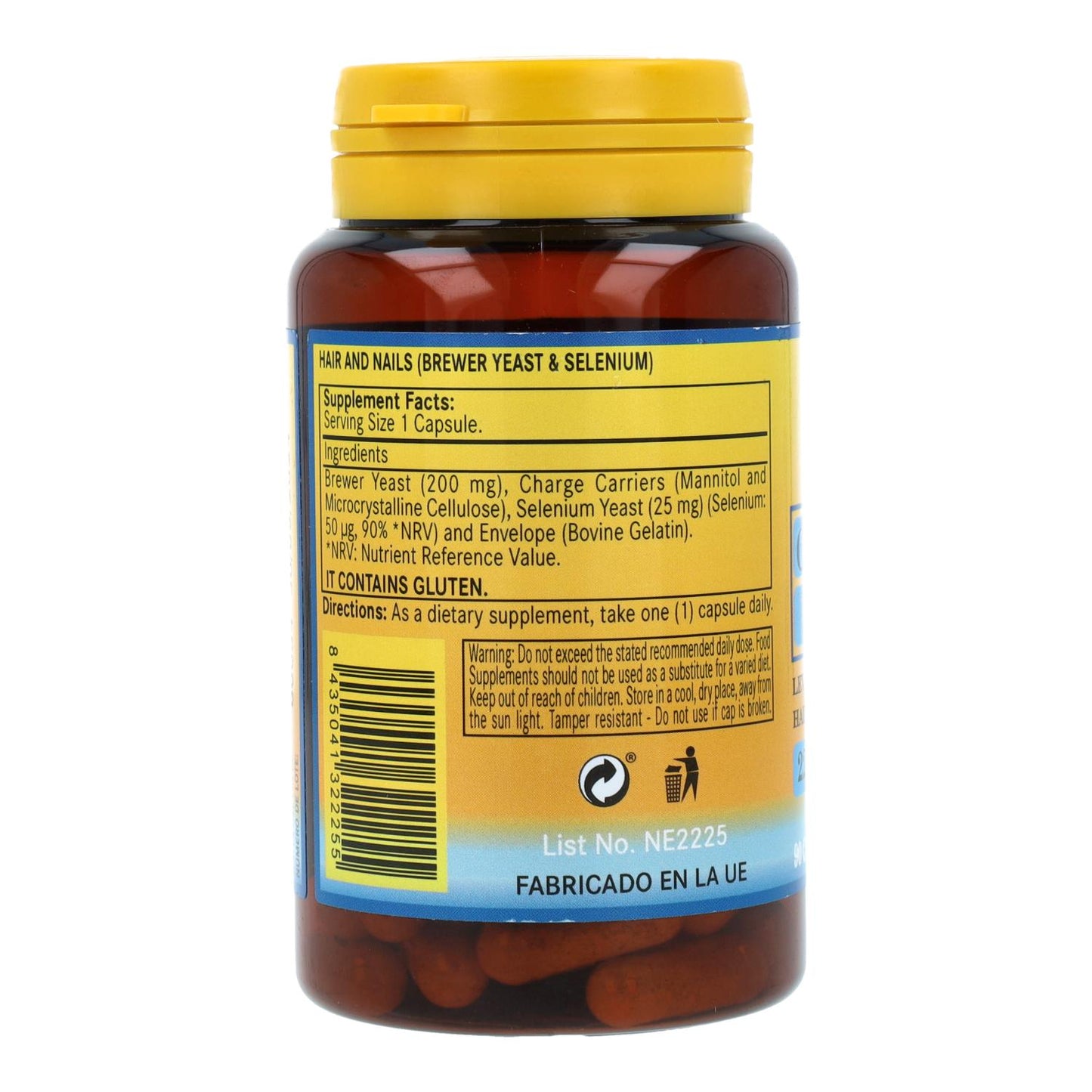 Cabellos Y Uñas 225 mg Nature Essential, 90 cápsulas