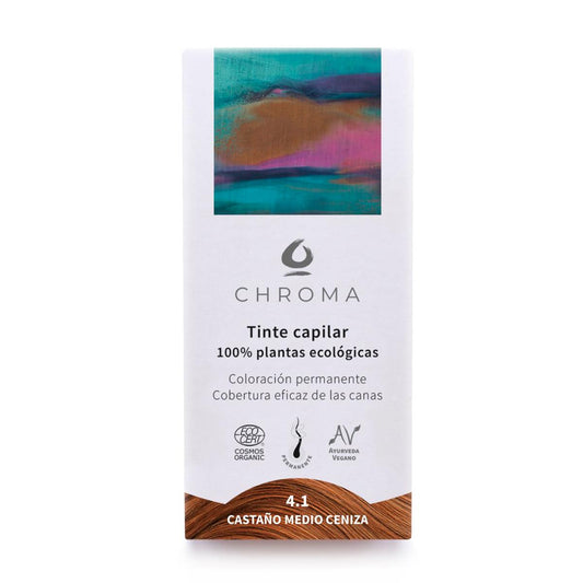 Tinte capilar 4.1 castaño medio ceniza Chroma tintes 100 g